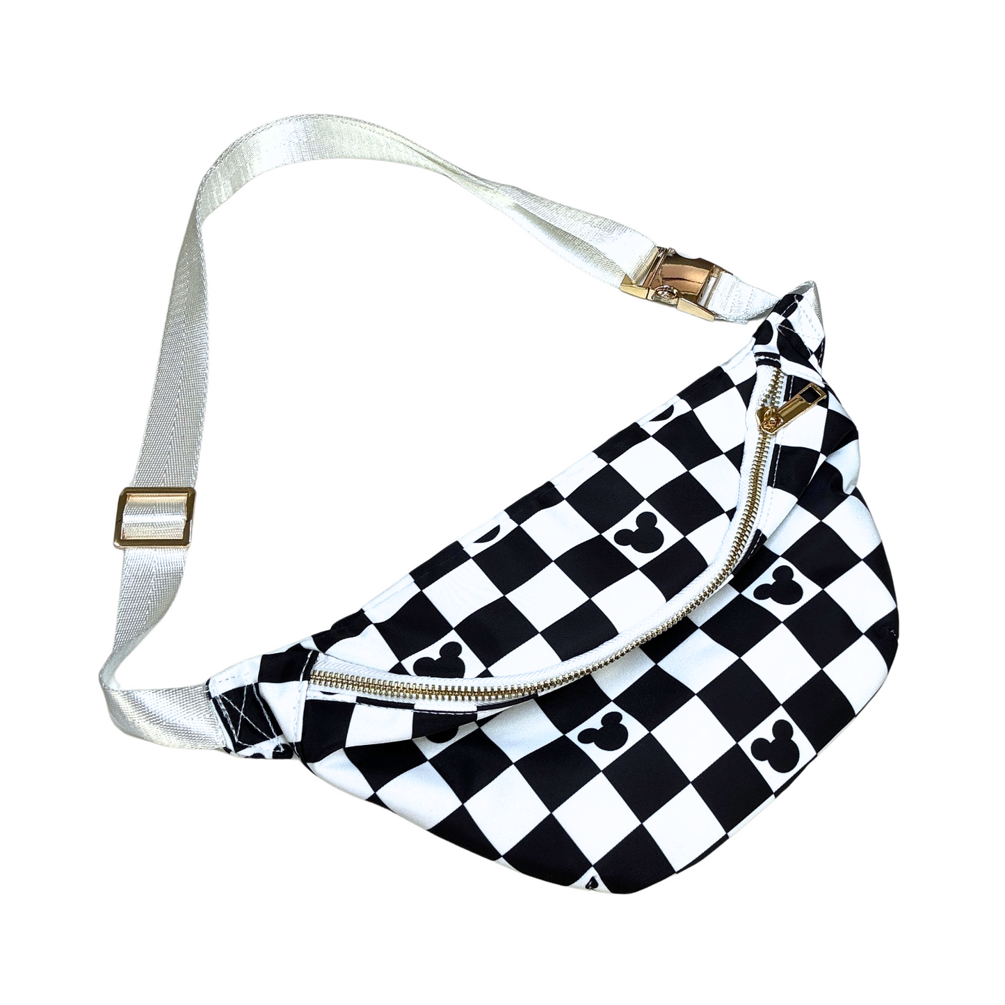 Black and White Checkered MM Fanny Pack / Cross Body